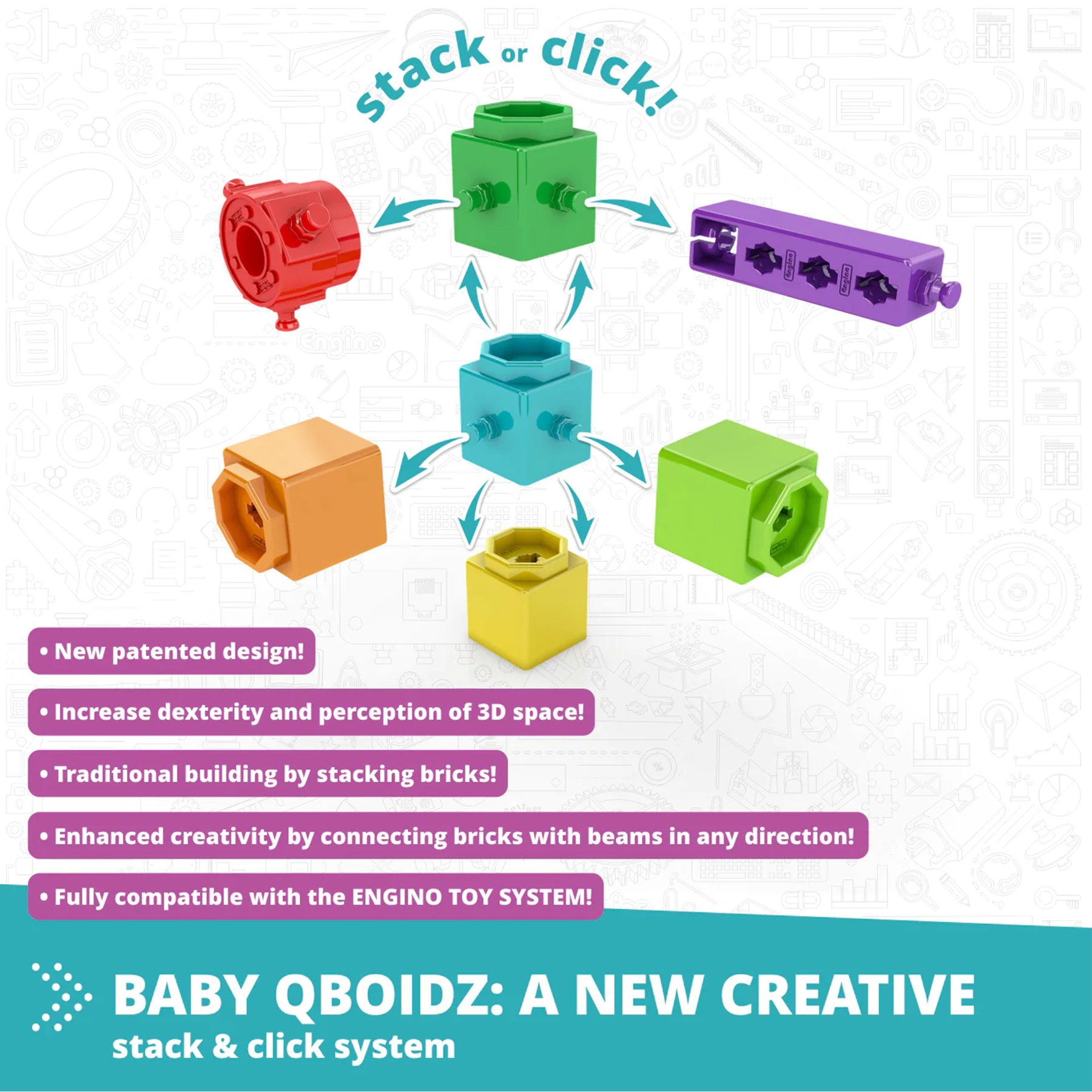 Engino Конструктор Baby Qboidz - Първи стъпки, малък - Image 5