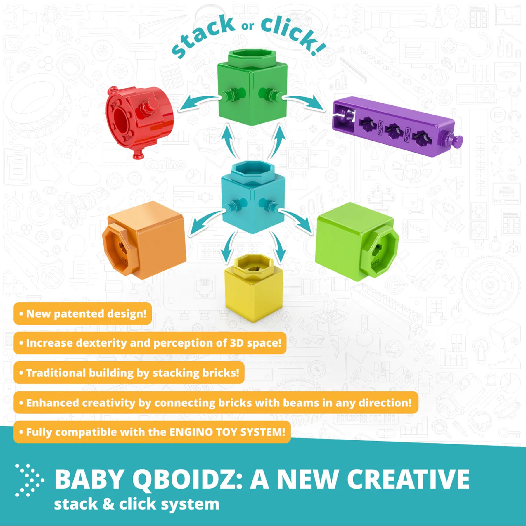 Engino Конструктор Baby Qboidz - Първи стъпки, среден - Image 5