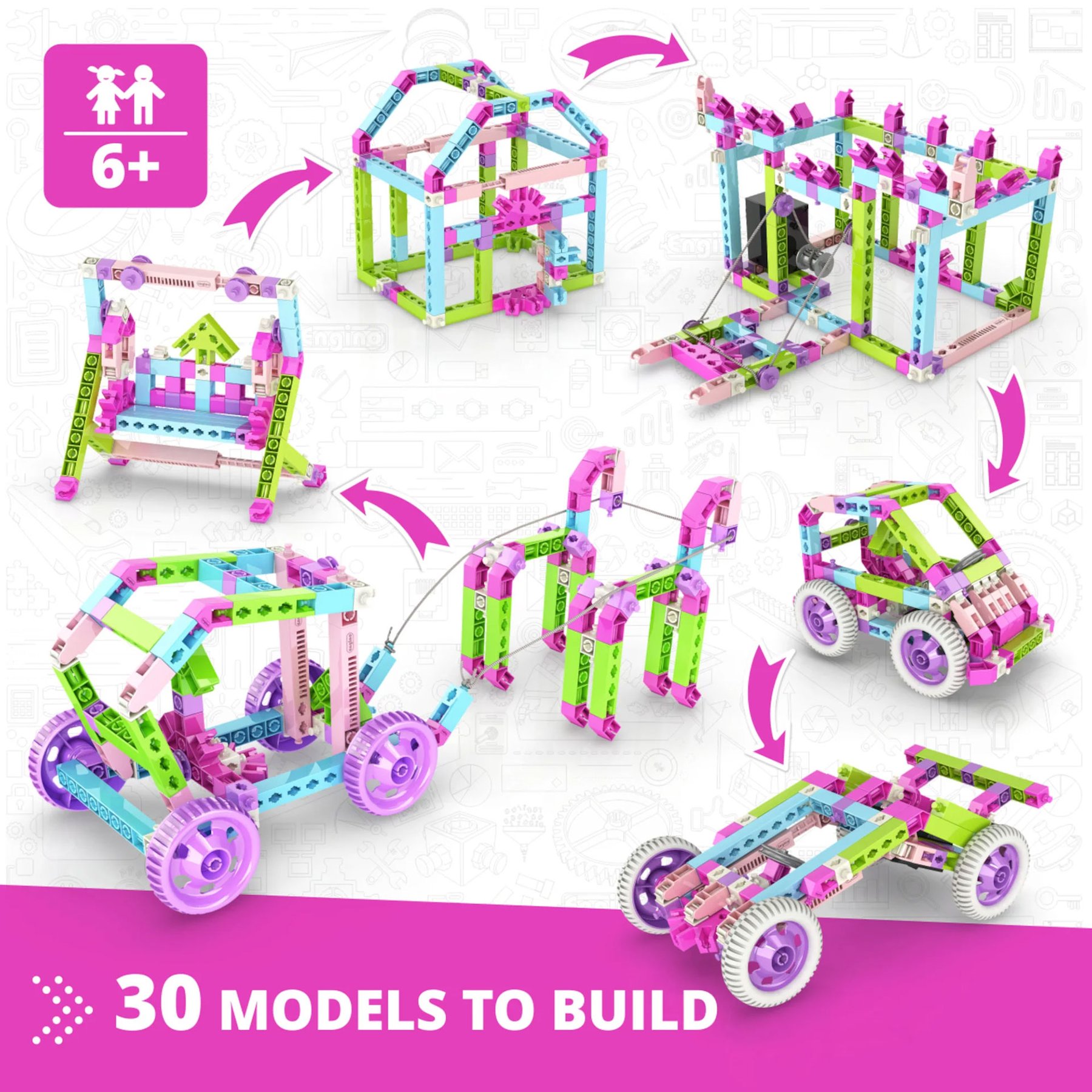 Engino Конструктор Creative Builder, 30 модела за момичета - Image 9