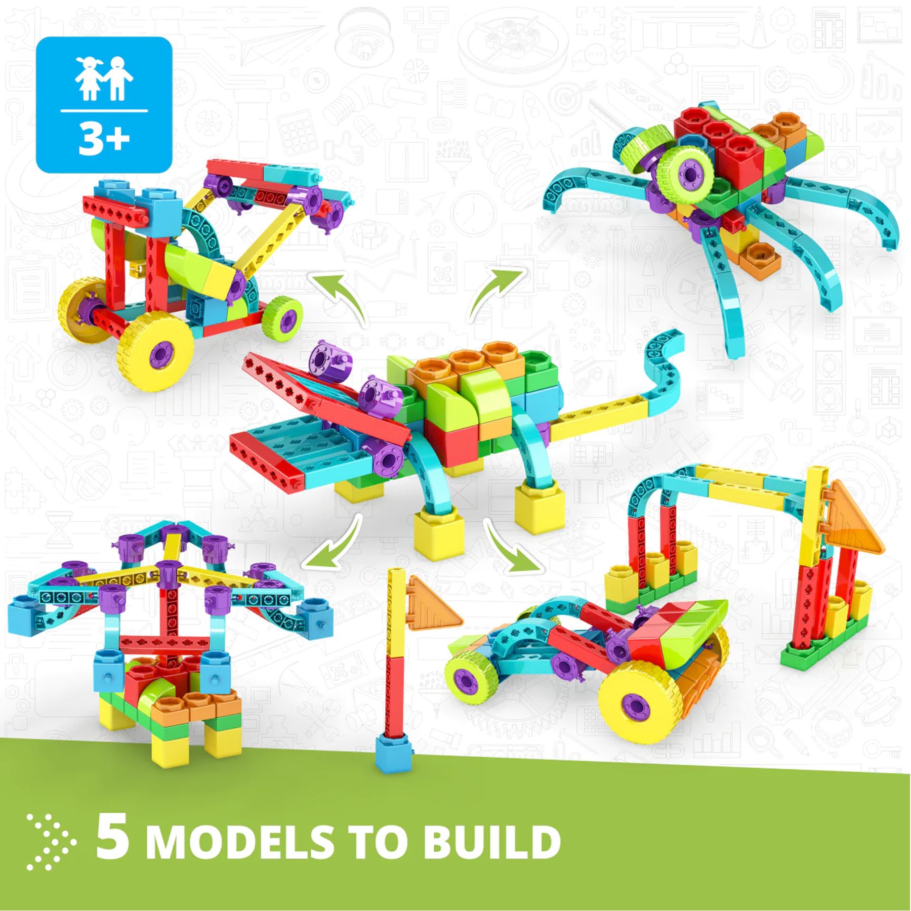 Engino Конструктор Qboidz - Aлигатор, 5 в 1 - Image 11