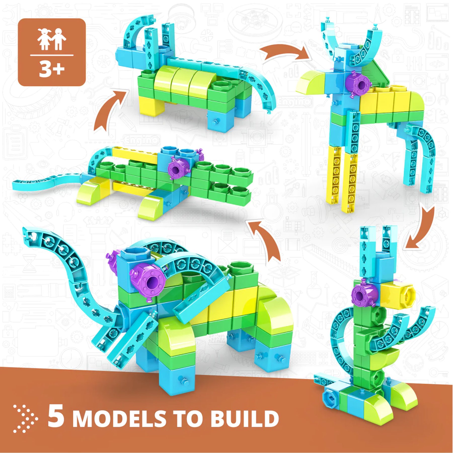 Engino Конструктор Steamlabs Junior - Научи за дивите животни - Image 10