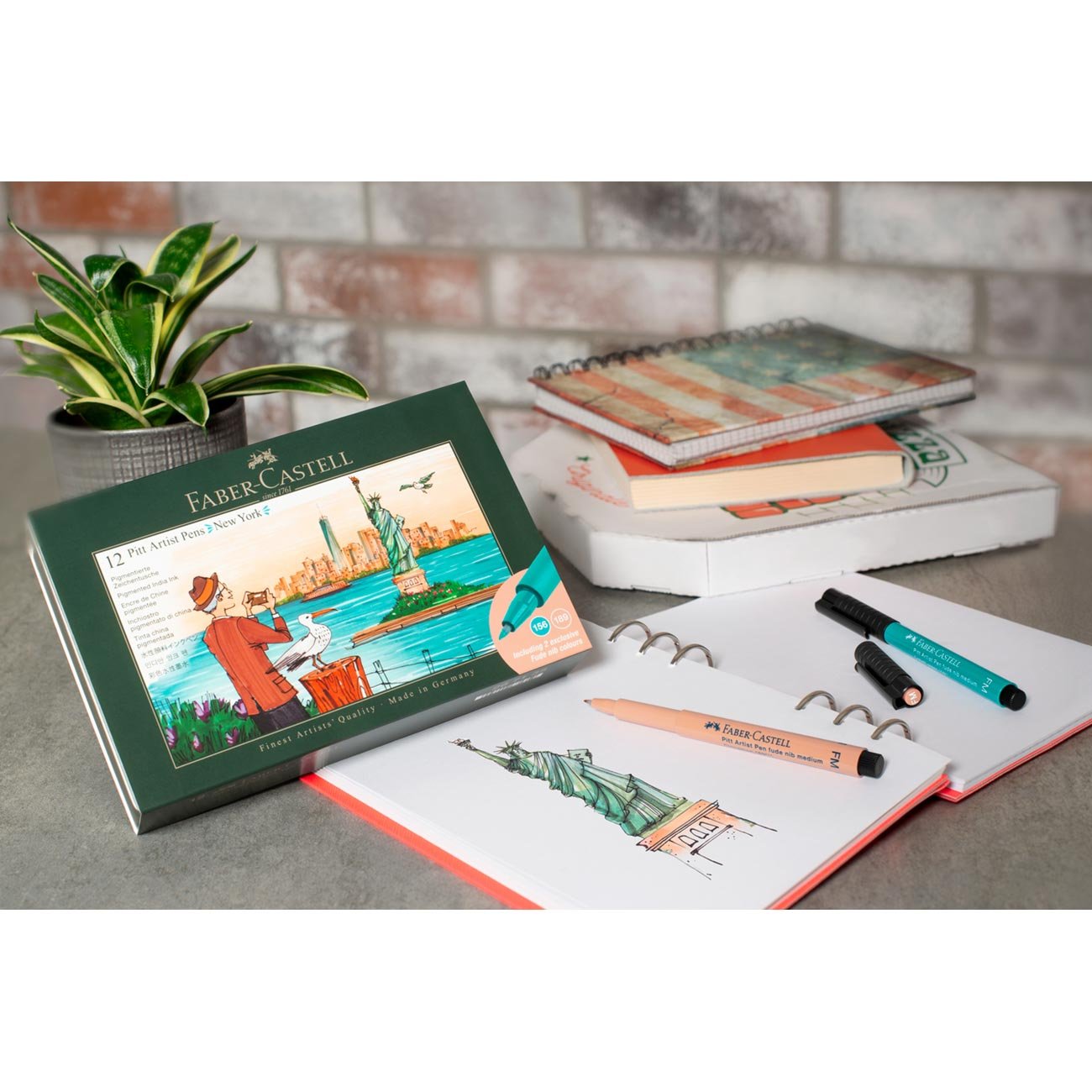 Faber-Castell Маркер Pitt Artist - New York, 12 броя - Image 3