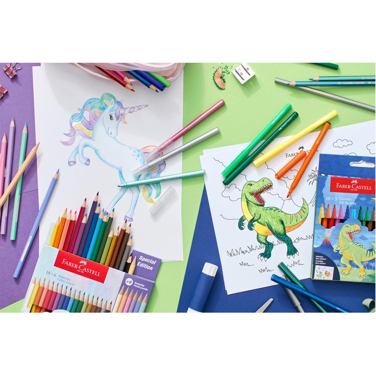 Faber-Castell Моливи Динозавър, 10 стандартни и 3 металикови цвята - Image 3
