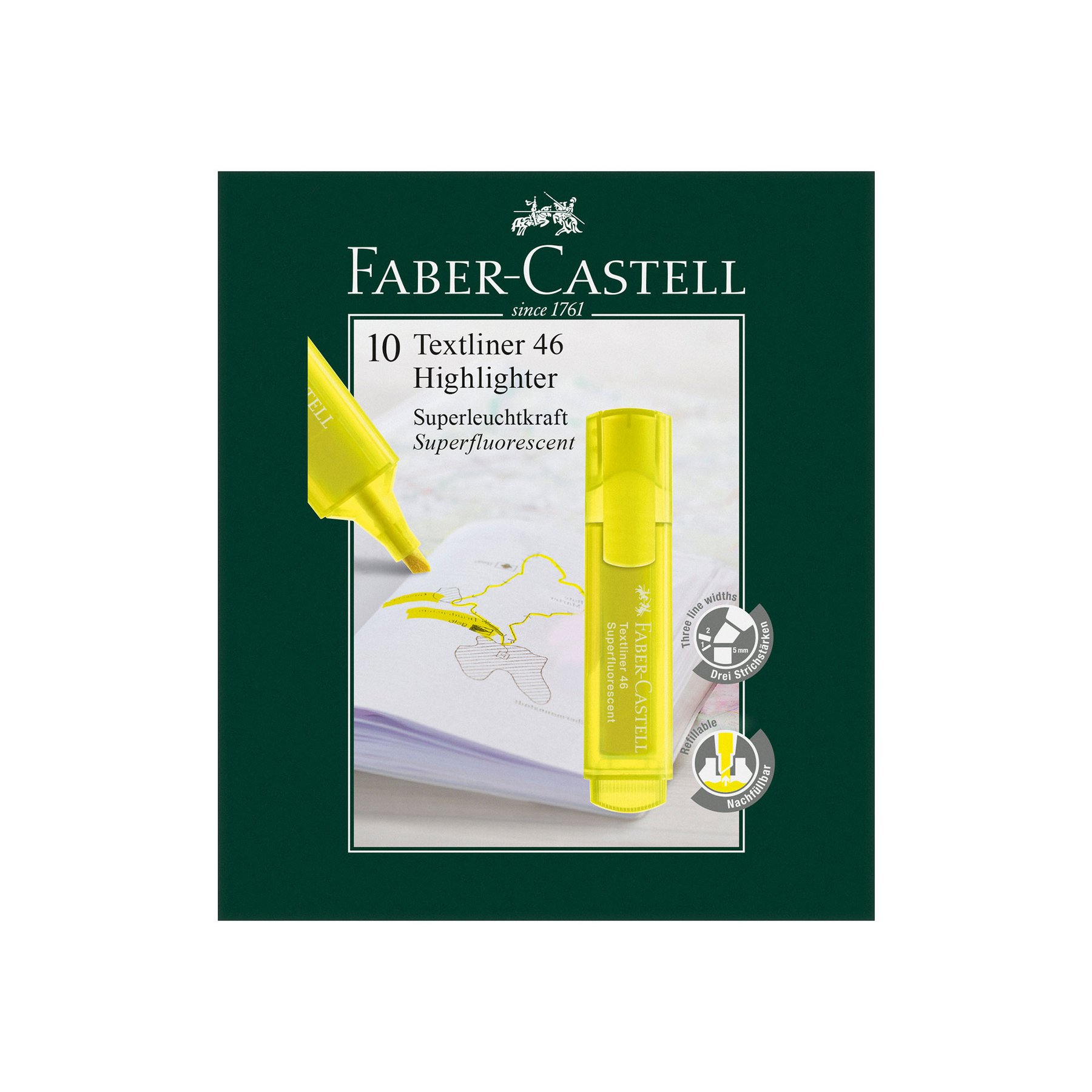 Faber-Castell Текст маркер 1546, неон, жълт - Image 6