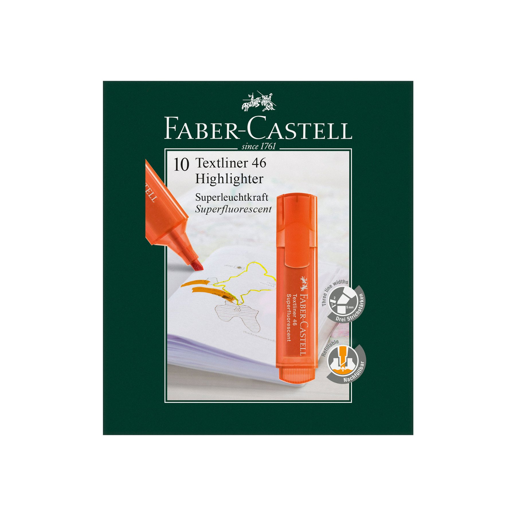 Faber-Castell Текст маркер 1546, неон, оранжев - Image 6