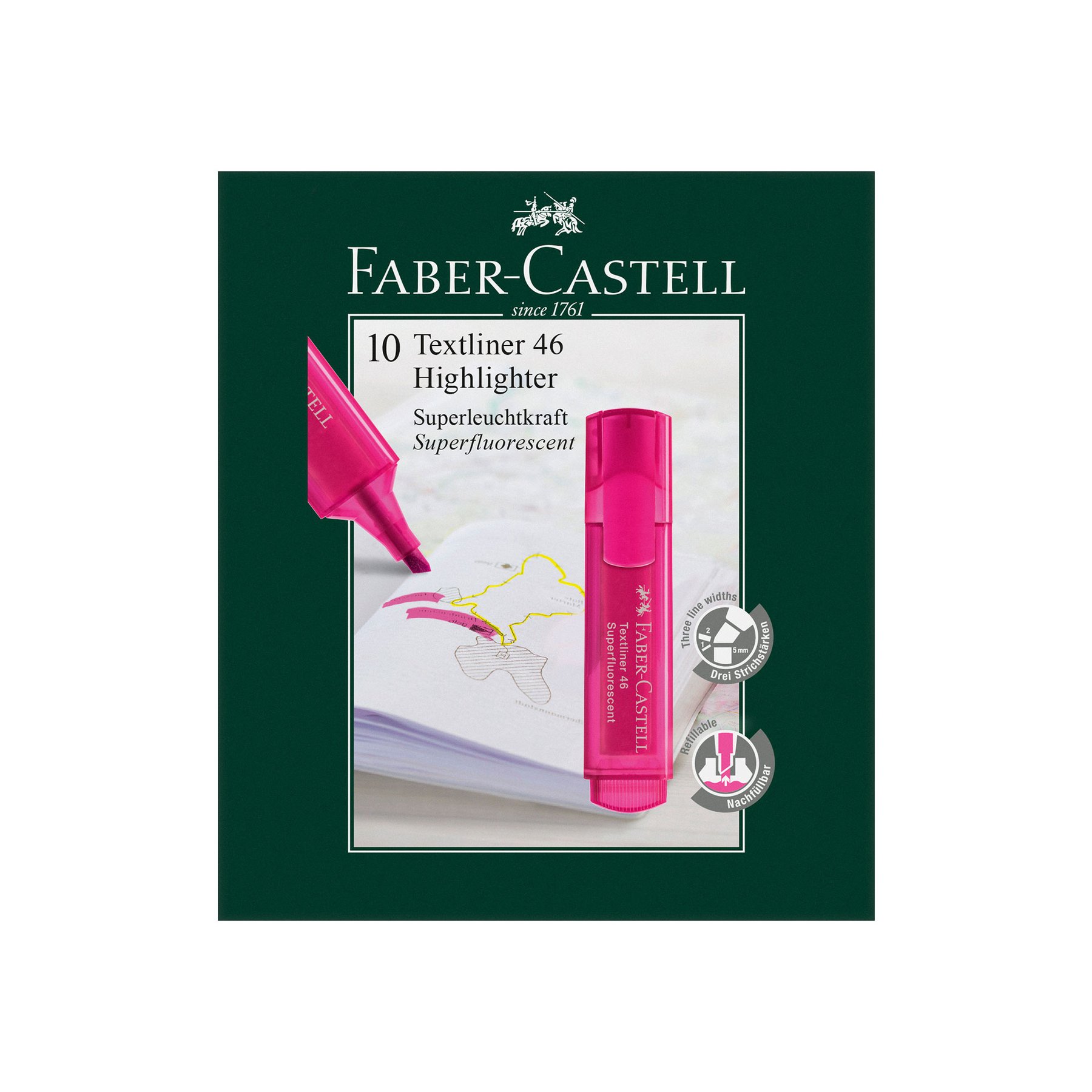 Faber-Castell Текст маркер 1546, неон, розов - Image 6
