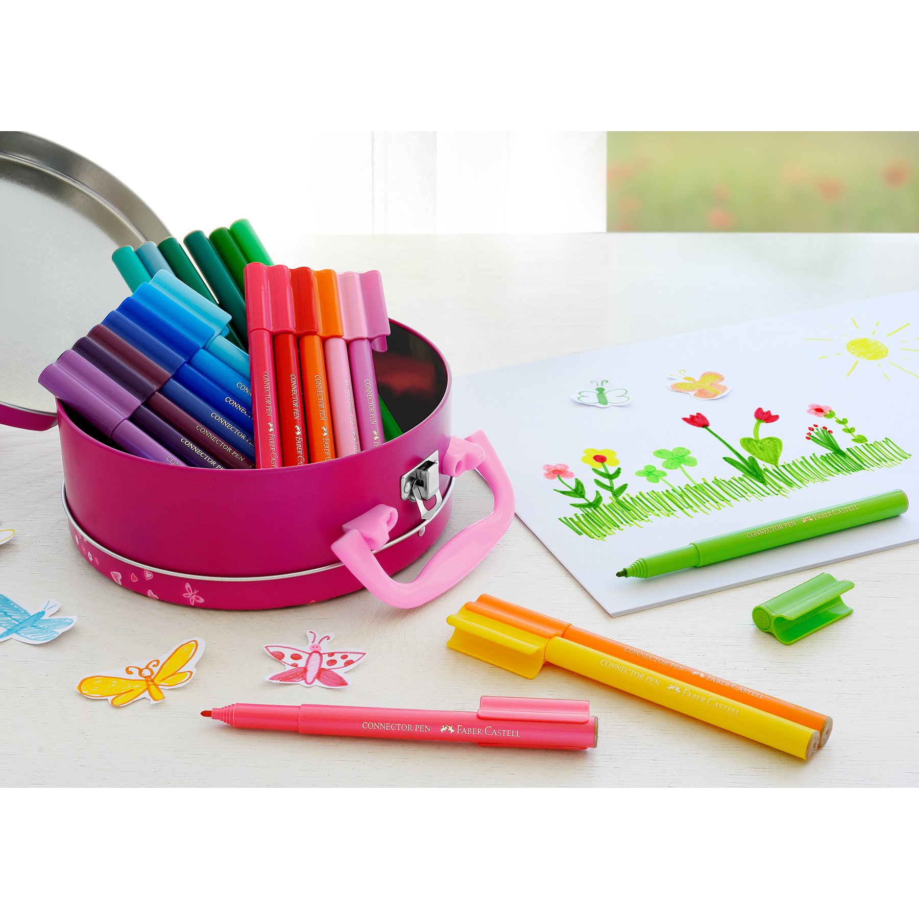Faber-Castell Флумастери Connector, 33 цвята, в чанта - Image 4