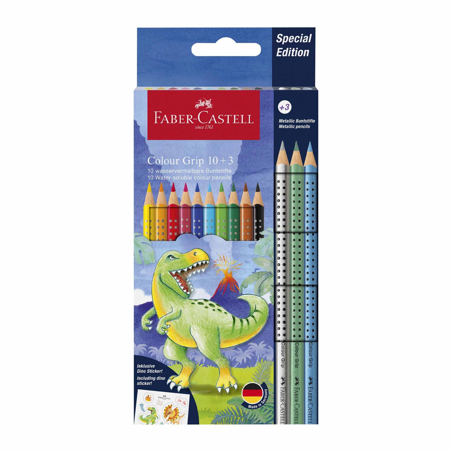 Faber-Castell Цветни моливи Grip 2001 - Динозавър