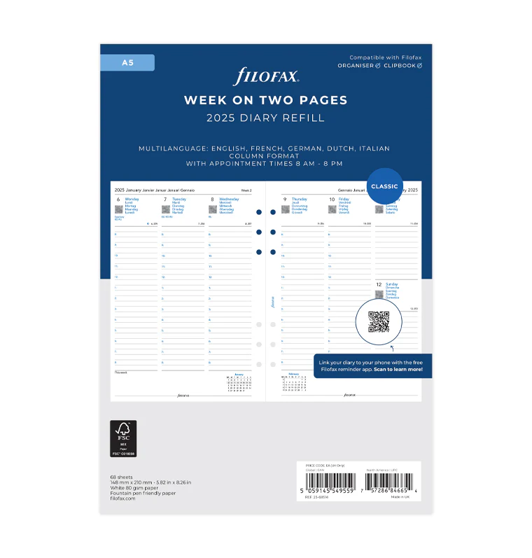 Filofax Пълнител за органайзер Classic
