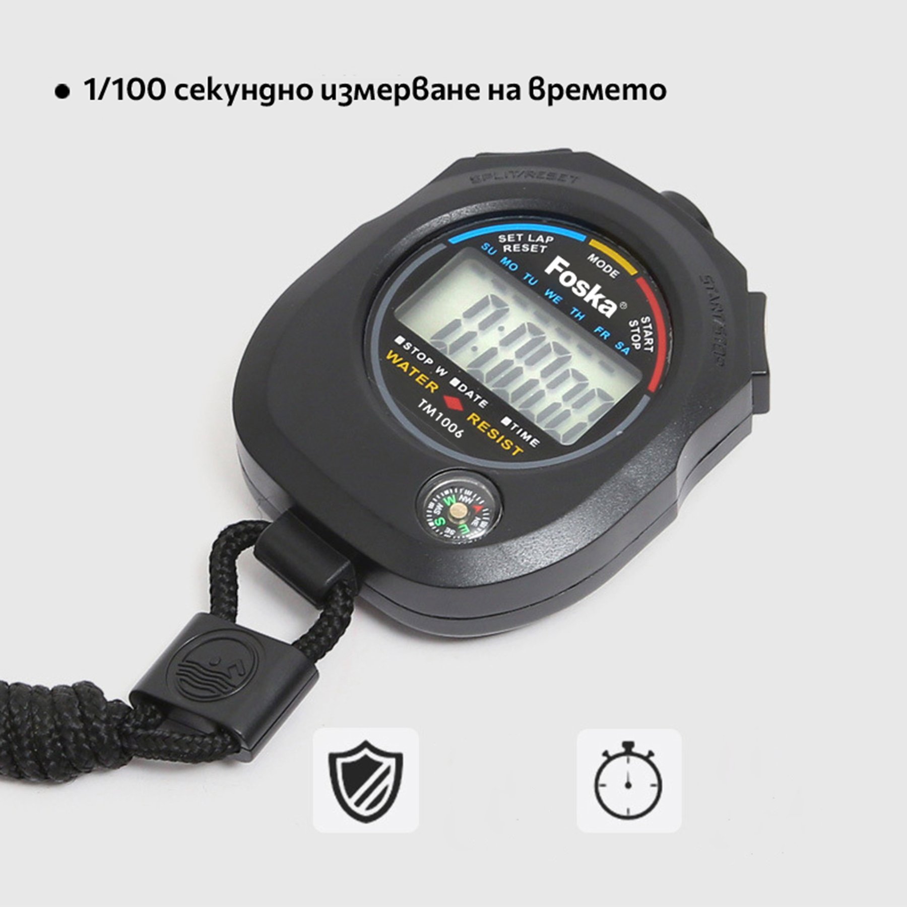 Foska Хронометър, водоустойчив, с будилник - Image 5