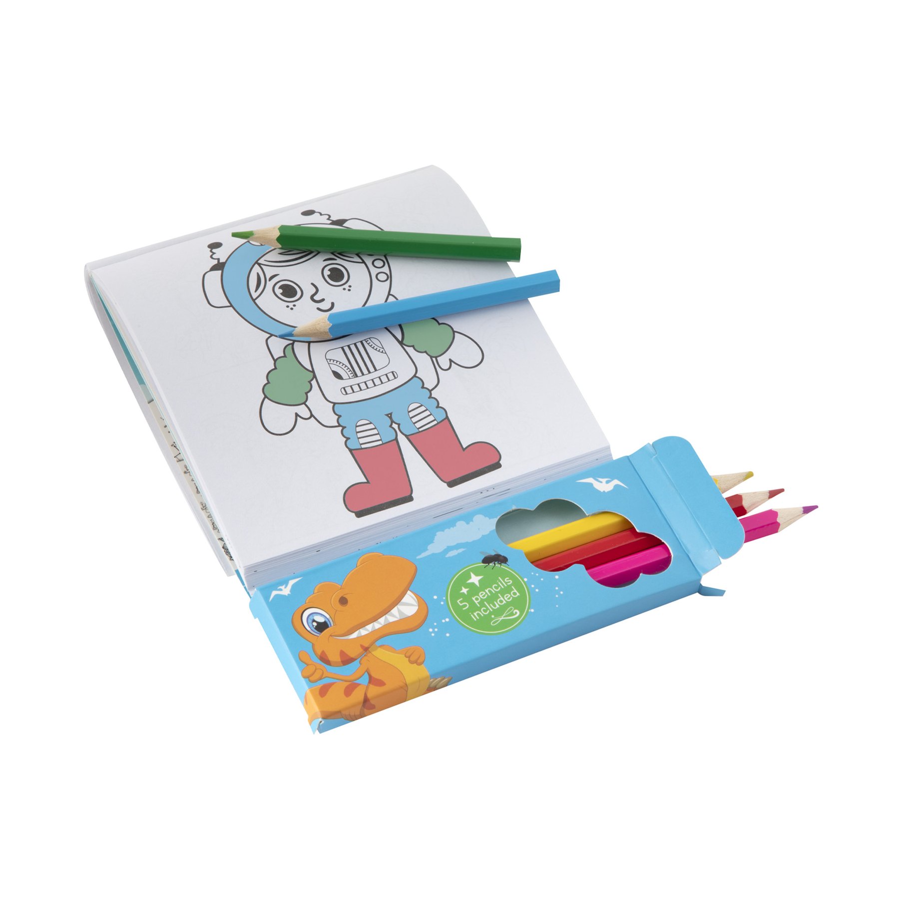Moxy Книжка за оцветяване и дейности Динозавър, с 5 молива - Image 3