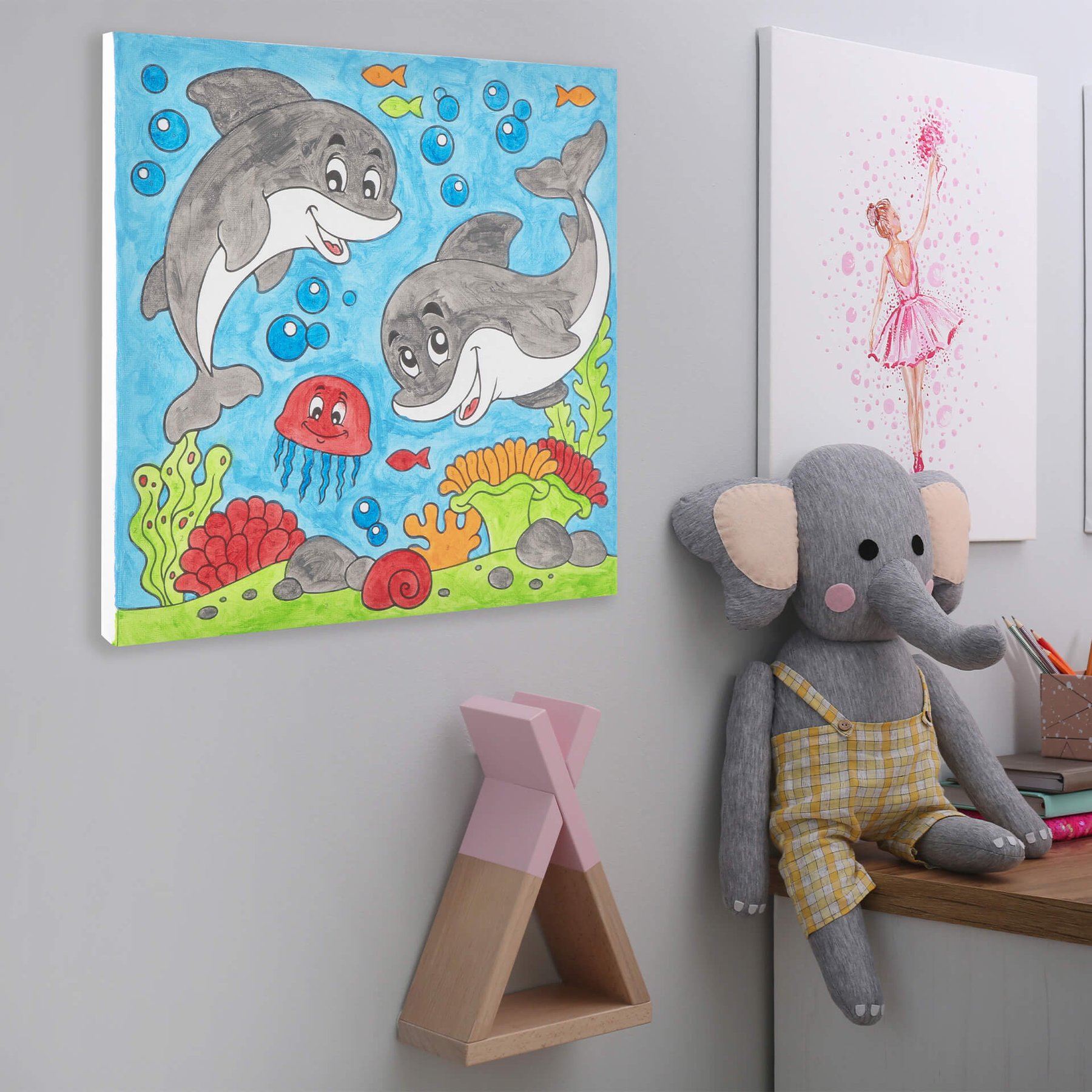 Moxy Комплект рисуване по номера Делфин, с 6 бои и 2 четки - Image 5