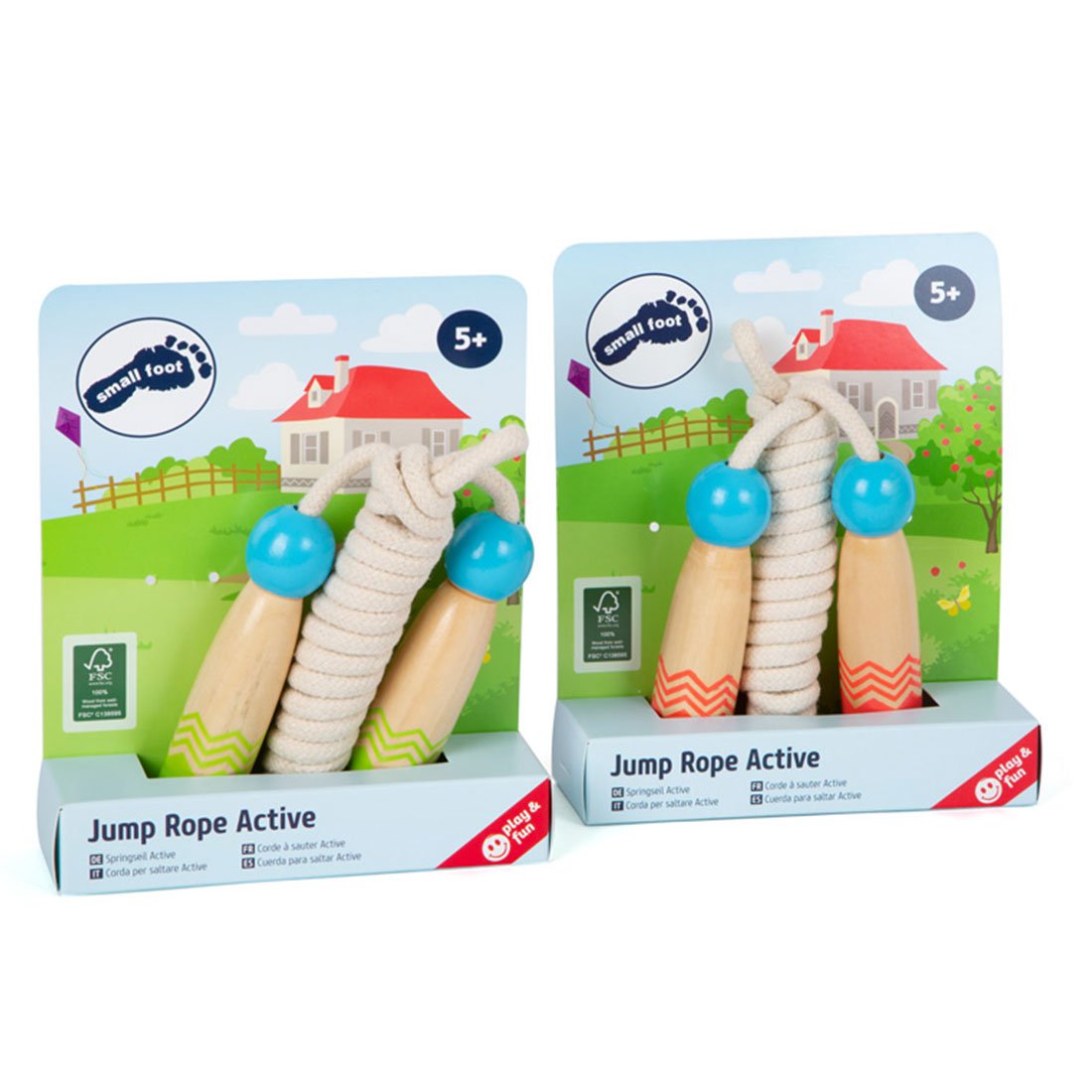 Small Foot Комплект въжета за скачане, с дървени дръжки, 2 броя - Image 5