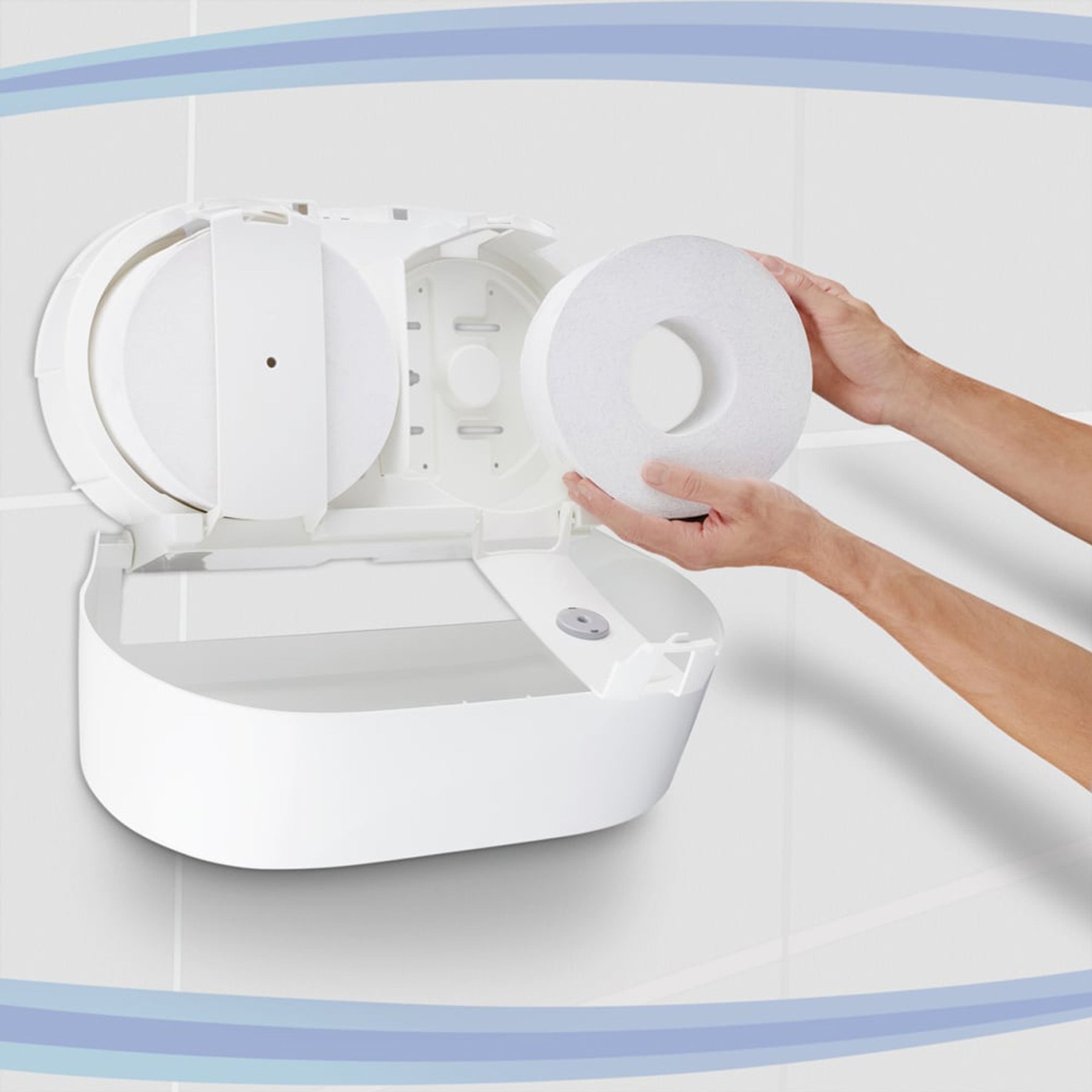 Диспенсър за тоалетна хартия Kimberly-Clark Aquarius 7186 Centrefeed, бял, 46.4 х 13.3 х 27.4 cm - Image 4