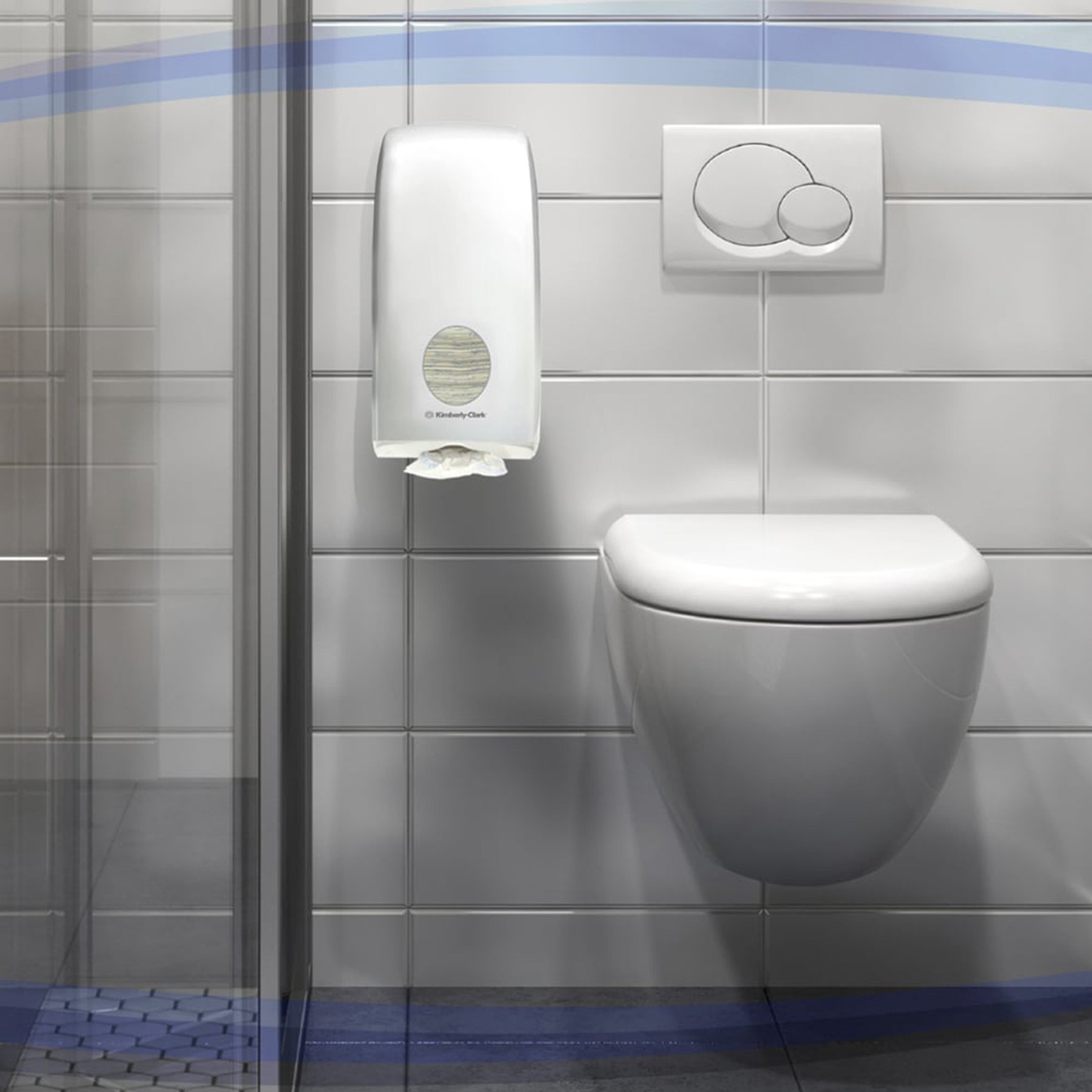 Диспенсър за тоалетна хартия на пачки Kimberly-Clark Aquarius, abs, 17 х 15.5 х 34 cm - Image 6