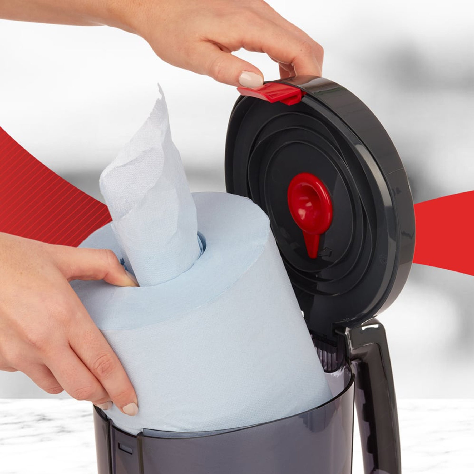 Диспенсър за хартия за почистване Kimberly-Clark WypAll Reach 6221 Centrefeed, черен - Image 5