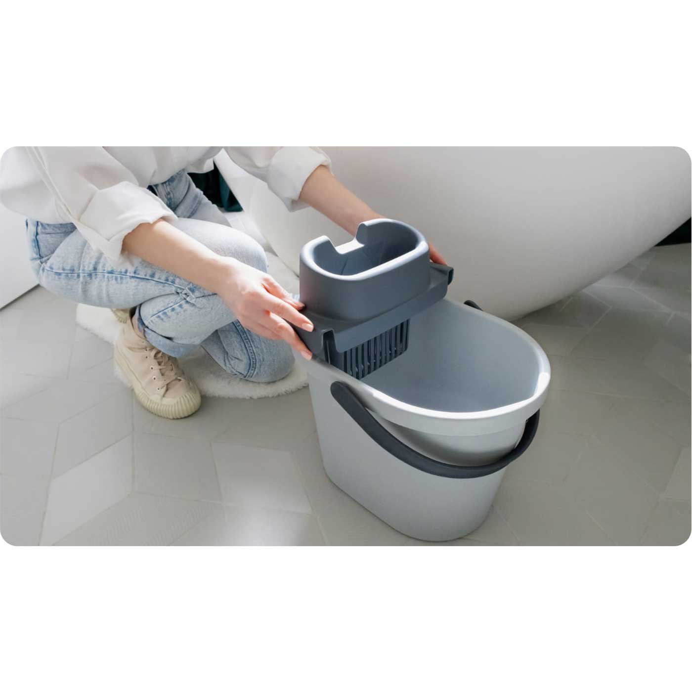 Комплект за почистване на под York Eco Ego Circular, включващ кофа с изстисквач и кофа, 13 L, 35.6 х 28.2 х 26 cm - Image 6