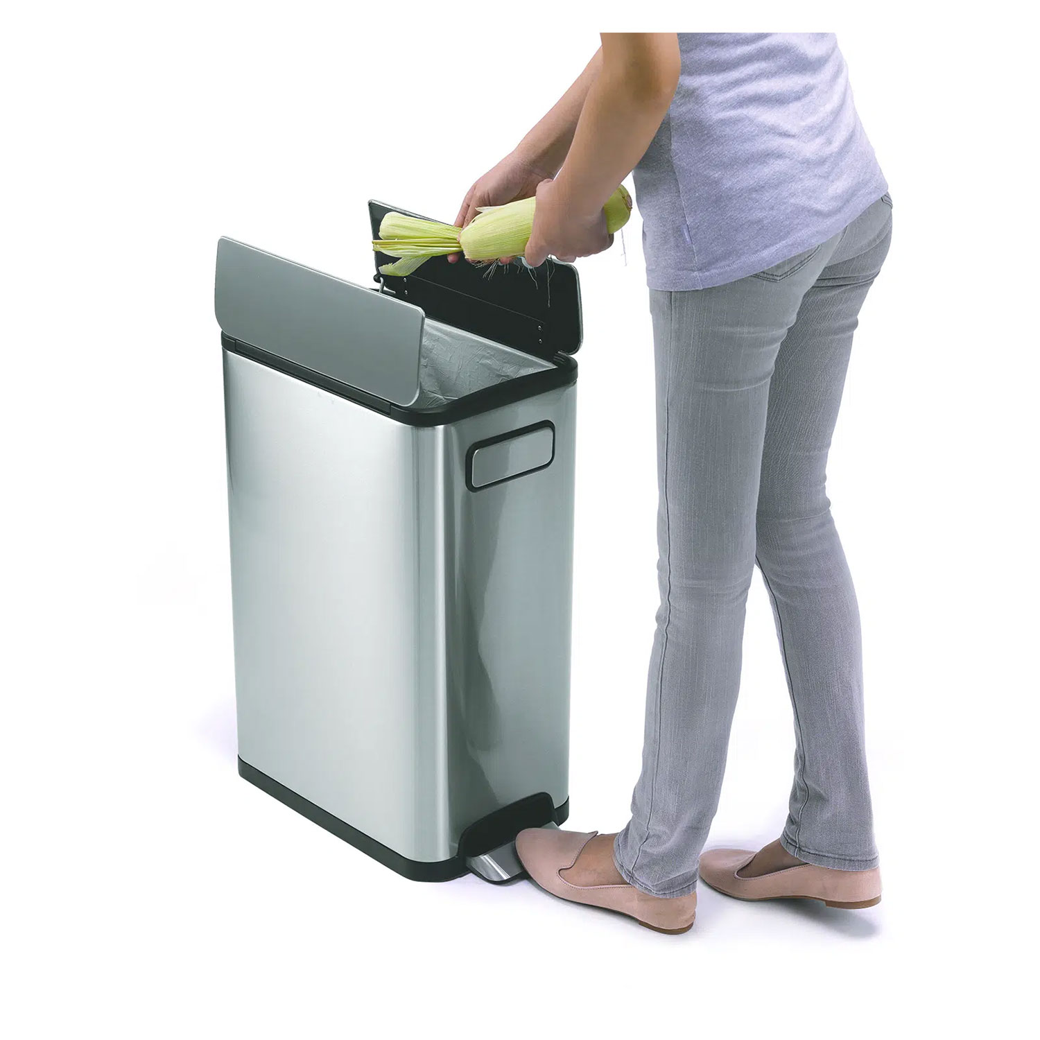 Кош за отпадъци Eko Ecofly, с педал и скрити колела, 45 L - Image 10