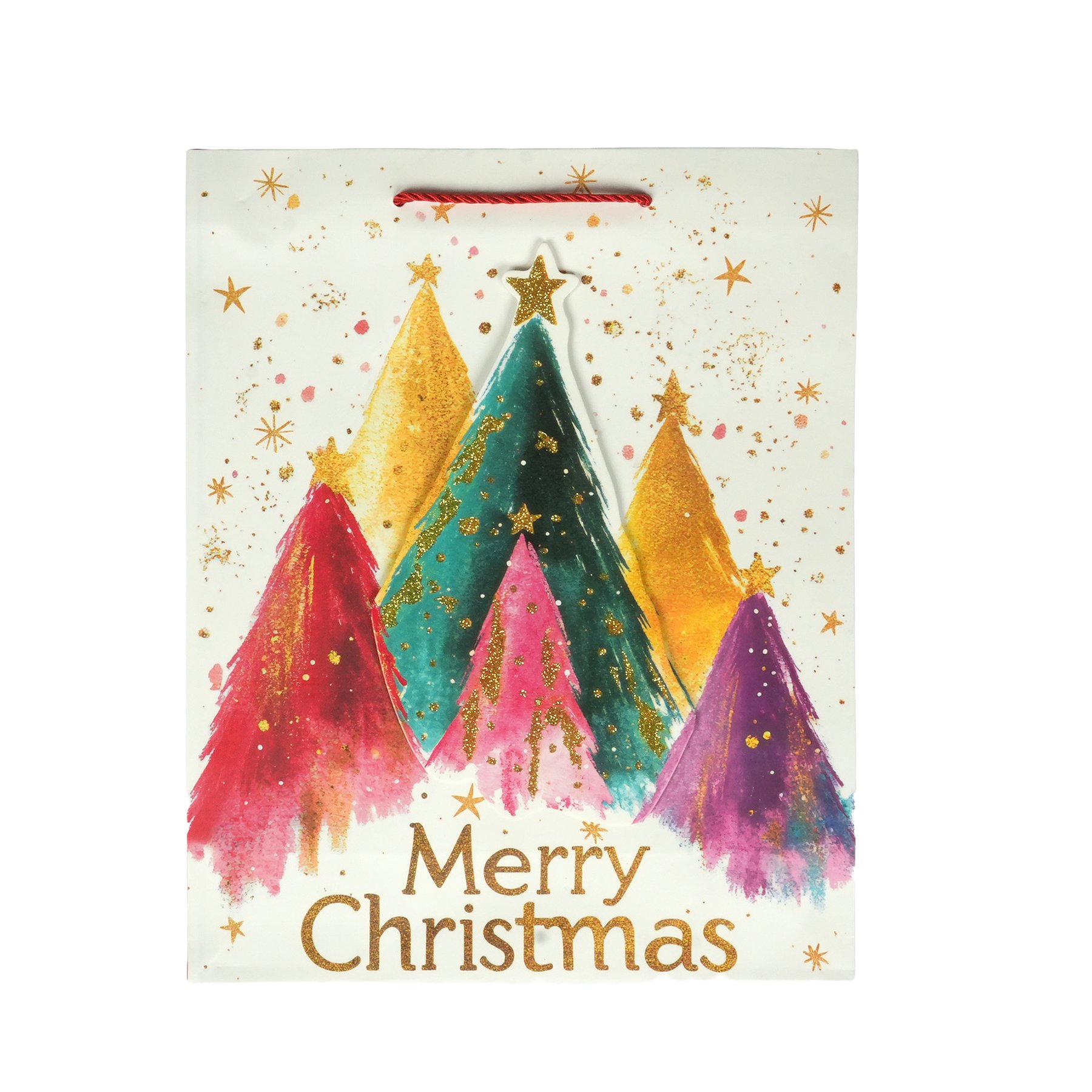 Подаръчна торбичка Merry Christmas - Елхи