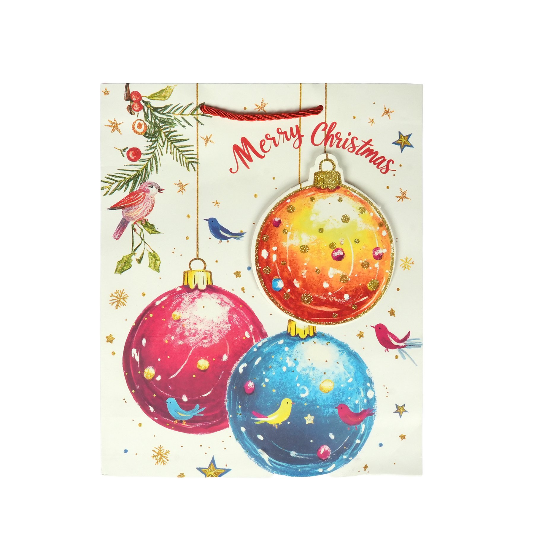 Подаръчна торбичка Merry Christmas - Топки