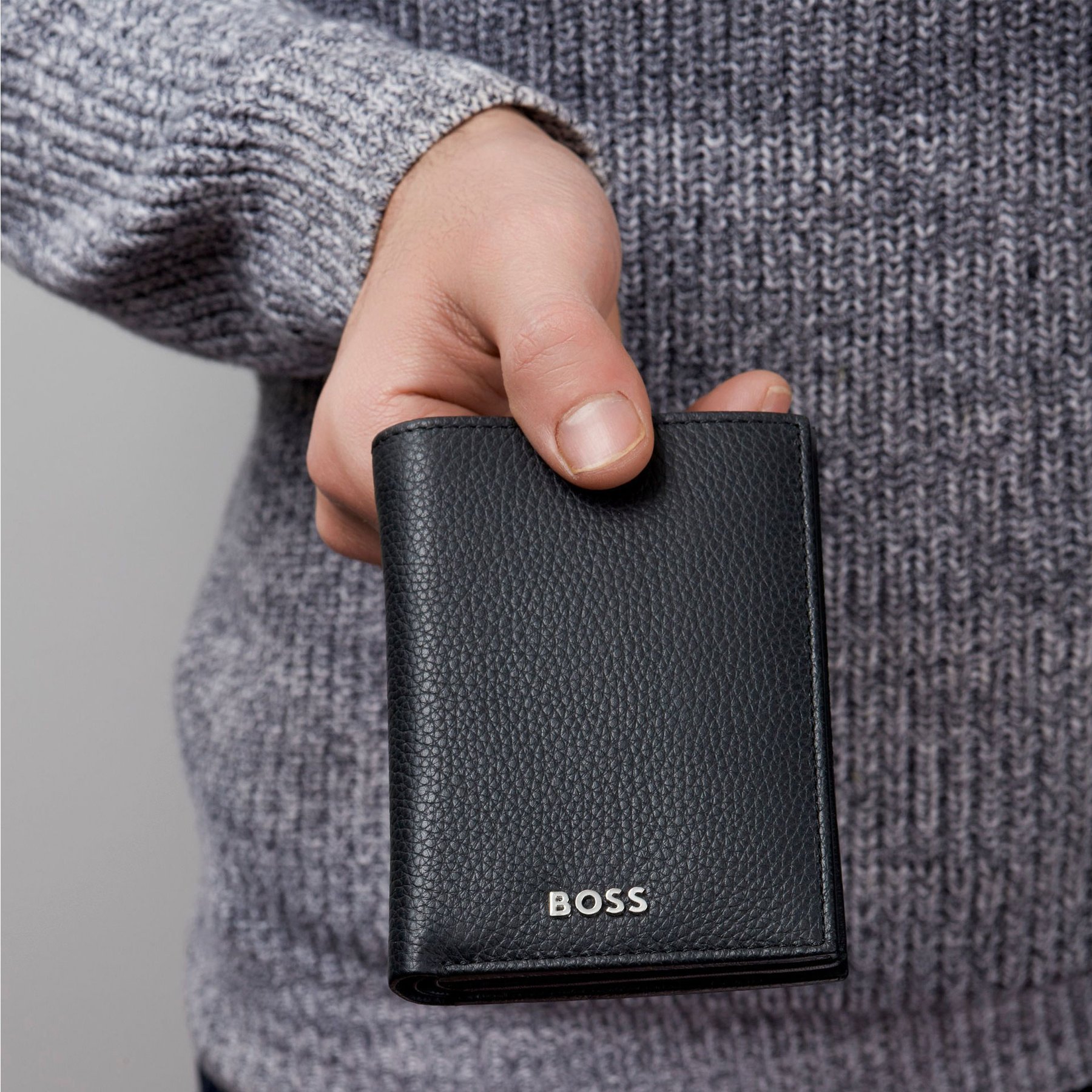 Hugo Boss Калъф за карти и монети Classic Grained, черен - Image 6