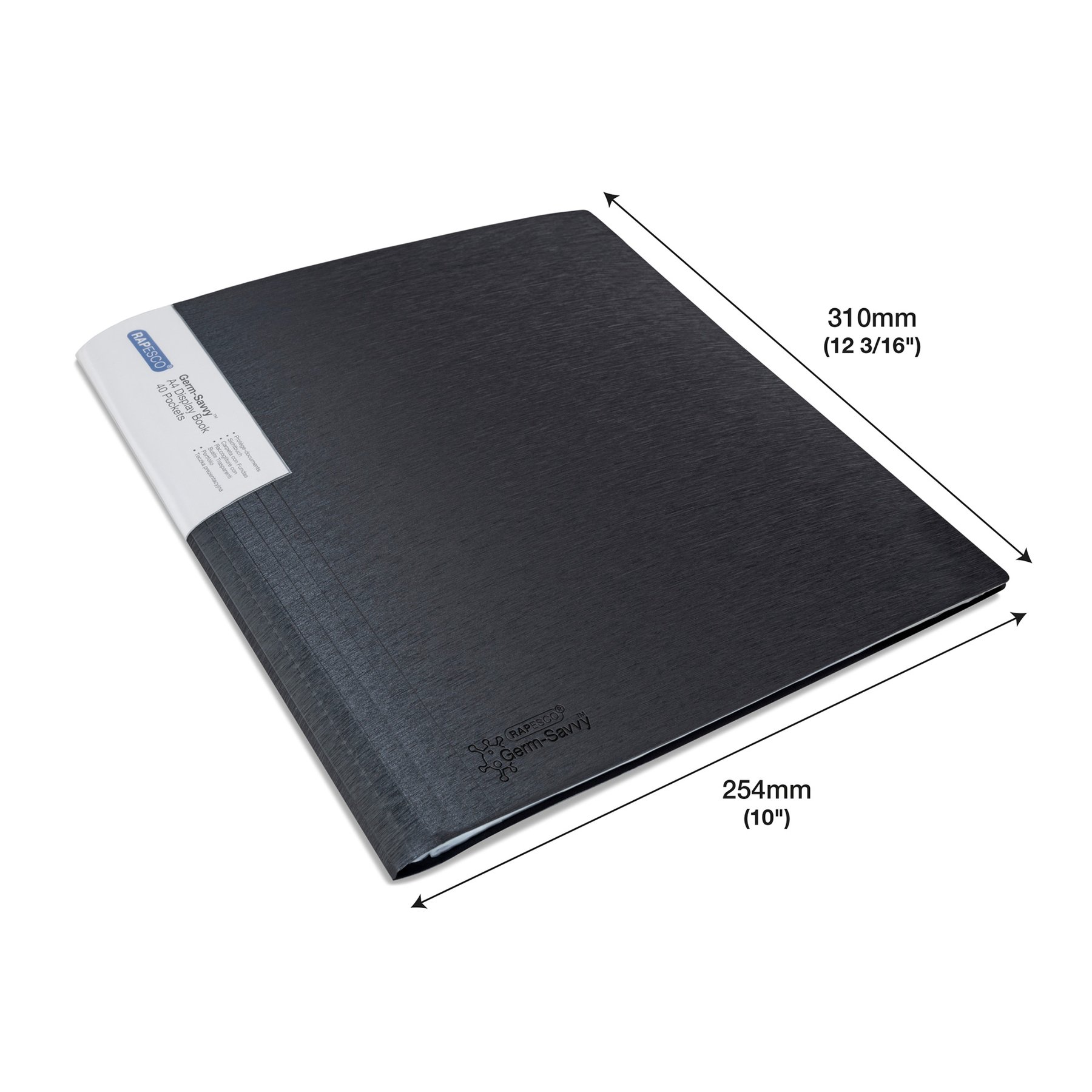 Rapesco Папка Germ-Savvy, PP, с 40 джоба, черна - Image 5