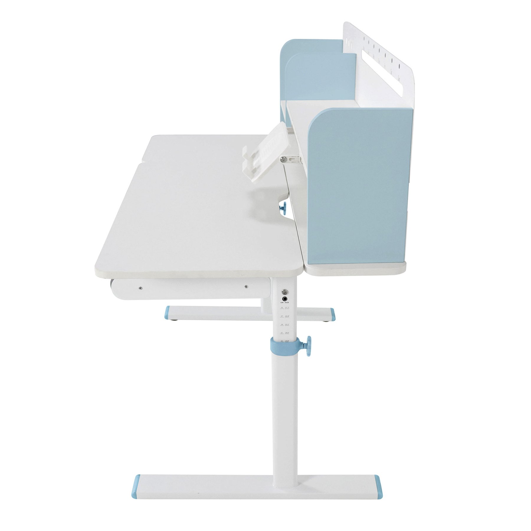 Бюро RFG с регулируема височина Ergo Light 1003A, MDF плот, метални крака, синьо - Image 11