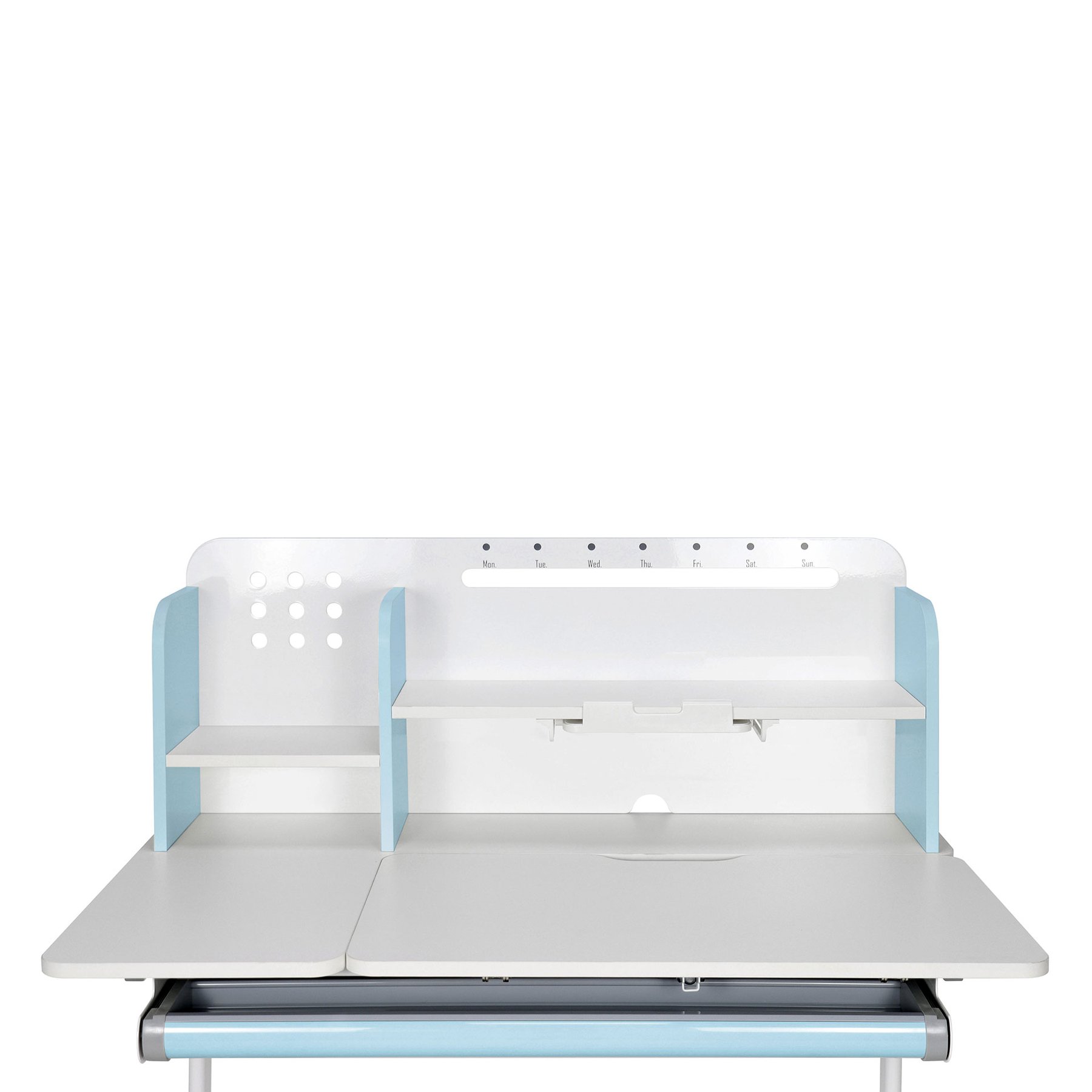 Бюро RFG с регулируема височина Ergo Light 1003A, MDF плот, метални крака, синьо - Image 16