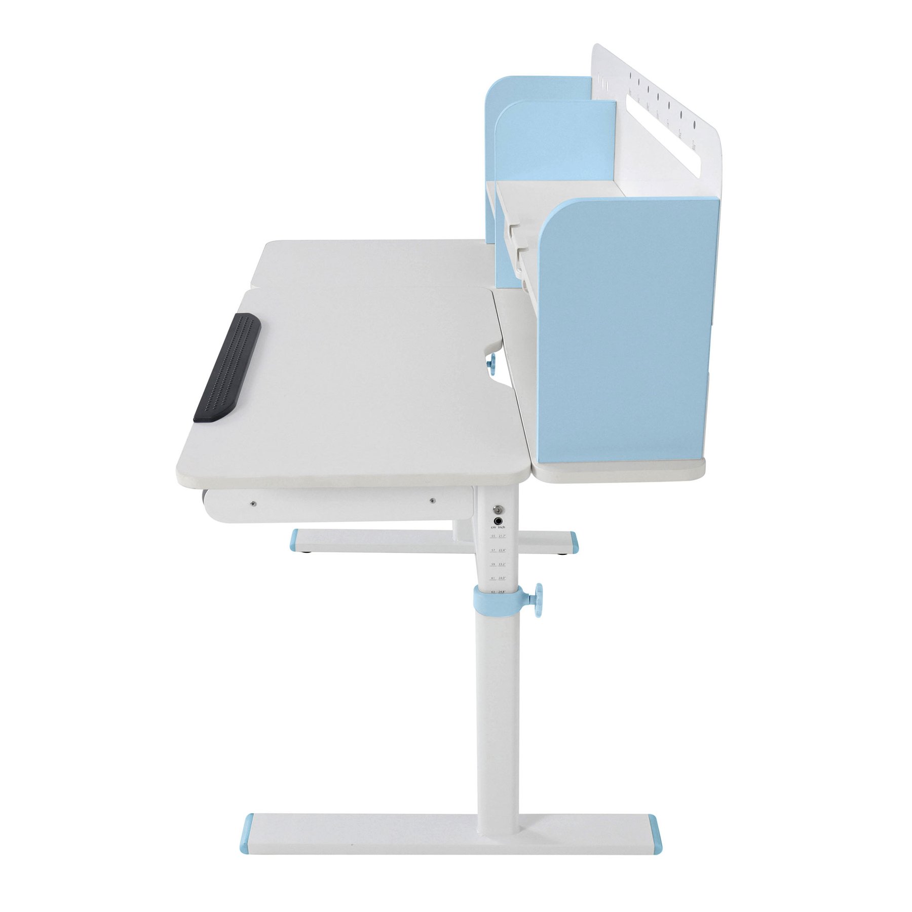 Бюро RFG с регулируема височина Ergo Light 1003A, MDF плот, метални крака, синьо - Image 17