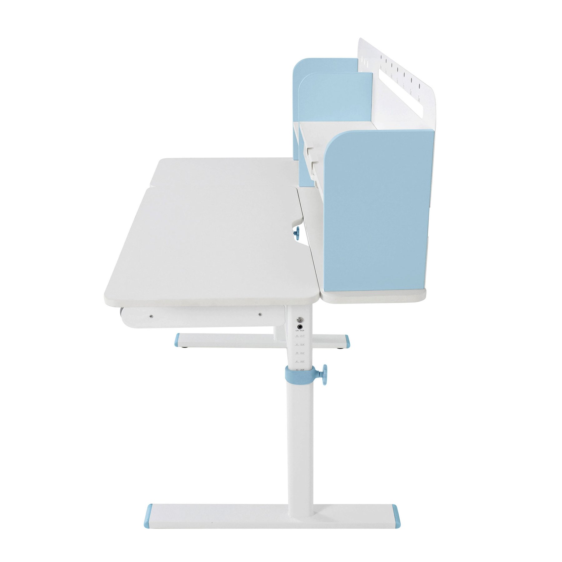 Бюро RFG с регулируема височина Ergo Light 1003A, MDF плот, метални крака, синьо - Image 21