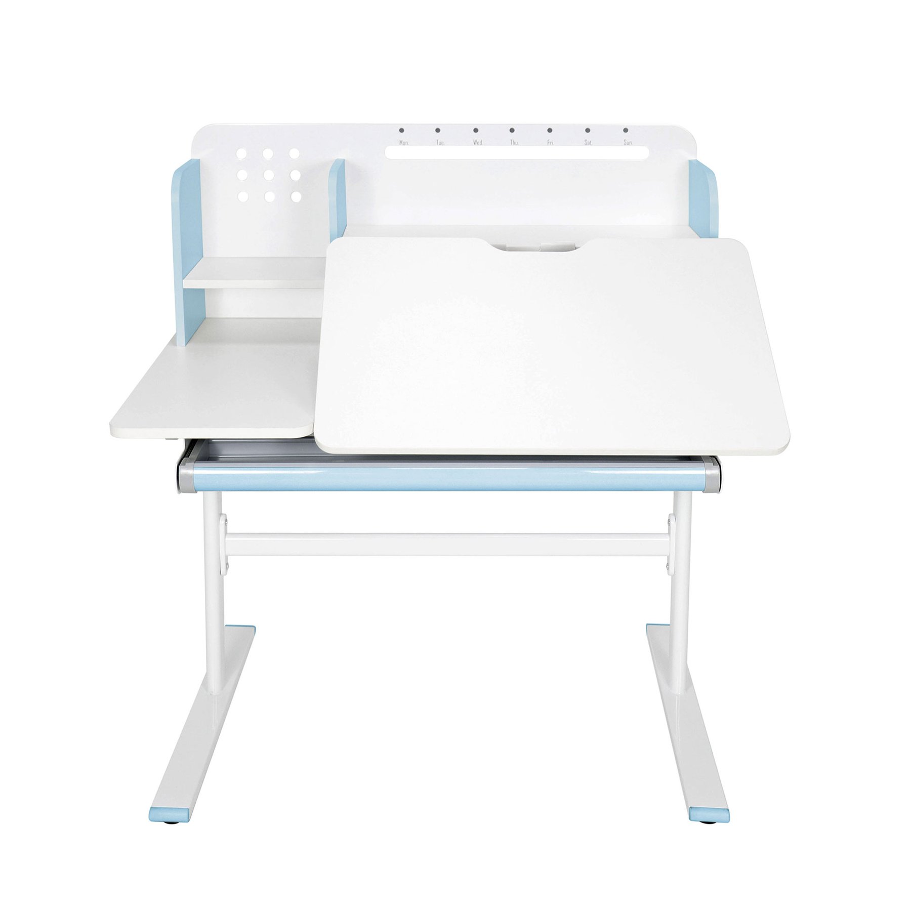 Бюро RFG с регулируема височина Ergo Light 1003A, MDF плот, метални крака, синьо - Image 22