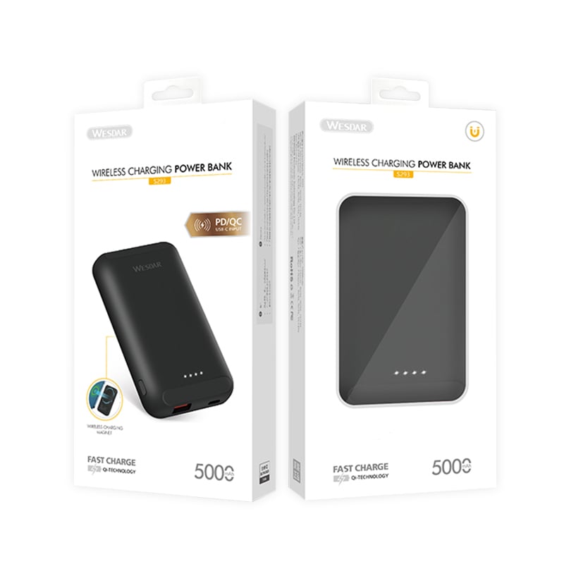 Външна батерия Wesdar S293, 5000 mAh, черна - Image 4