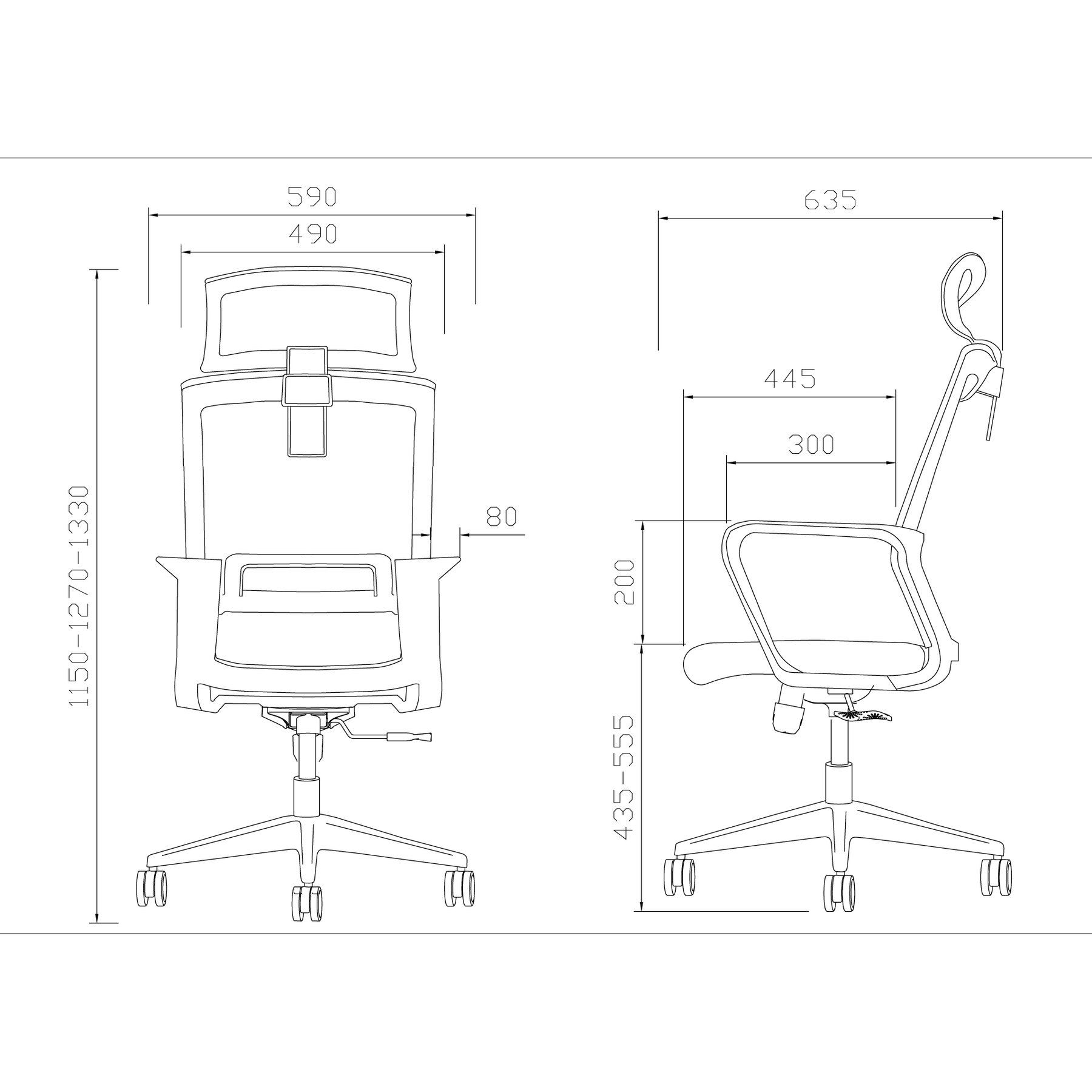 Директорски стол RFG Smart HB, дамаска и меш, Tilt механизъм, до 120 kg, тъмносива седалка, сива облегалка - Image 8