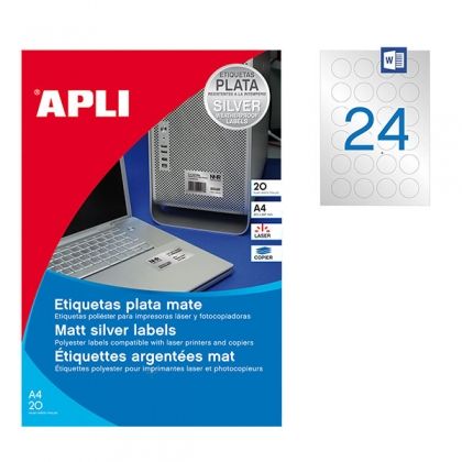Етикети полиестерни APLI Сребристи