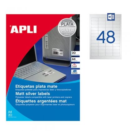 Етикети полиестерни APLI Сребристи