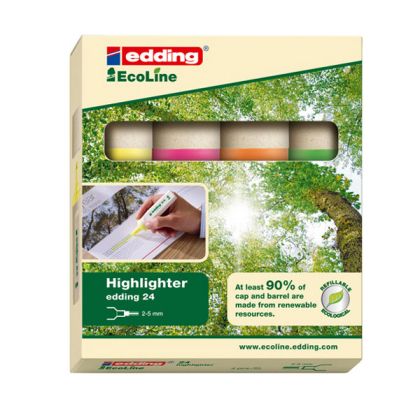 Комплект текст маркери Edding 24 Ecoline 4 цвята