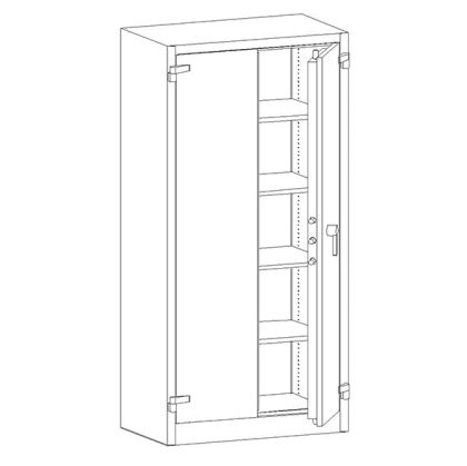 Огнеупорен метален шкаф Malow Office Locker SAM W2A С четири рафта