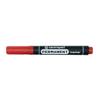 Перманентен маркер Centropen 8566 Объл връх 2.5 mm Червен