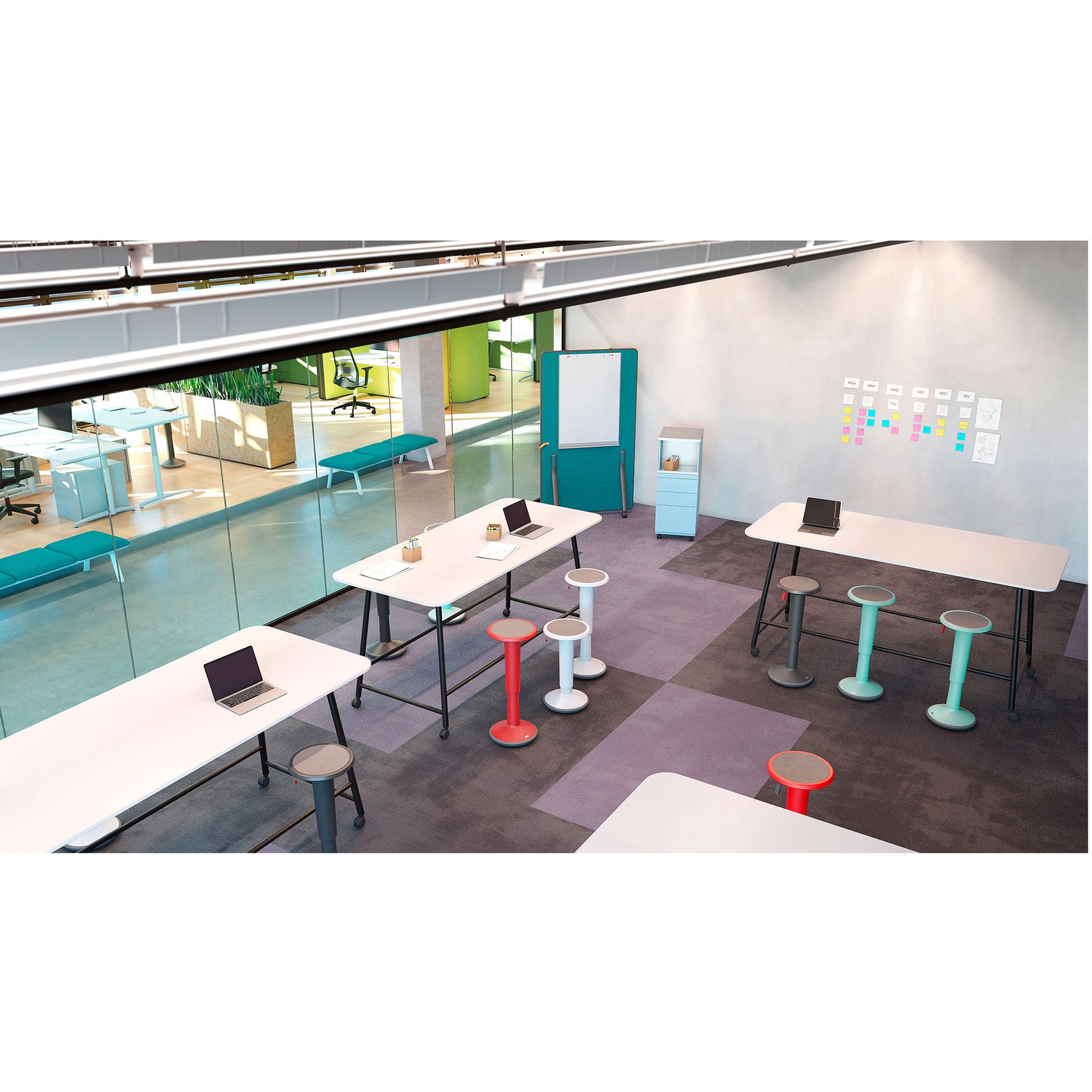 Табуретка Interstuhl Up 100U, кръгла, червена - Image 4