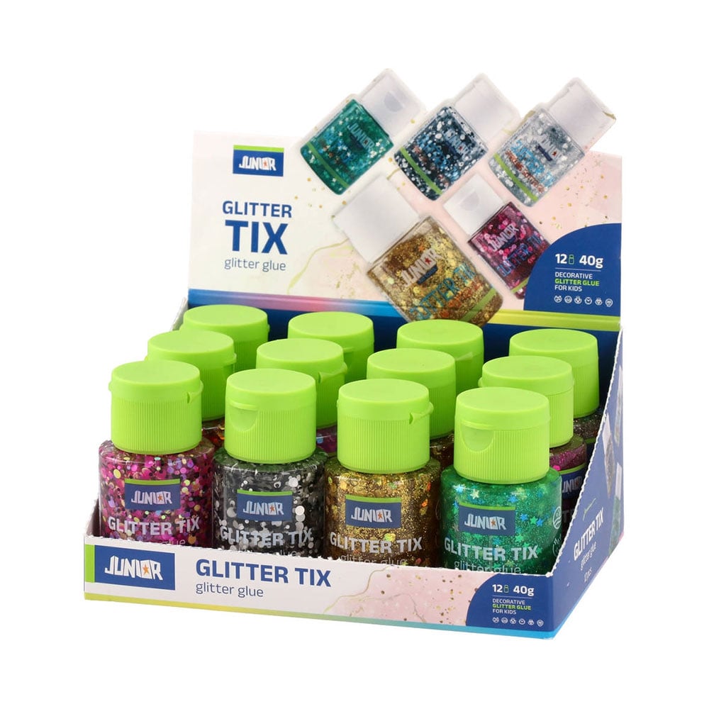 Течно лепило Junior Glitter Tix, с брокат, 40 g, асорти - Image 5