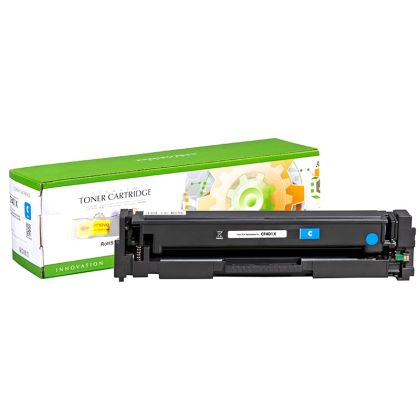 Тонер касета универсална Static Control Cyan HP no. 201X CF401X CRG-045HC SUPER PREMIUM Съвместим консуматив