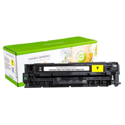 Тонер касета универсална Static Control Yellow HP no. 304A CC532A CRG-718Y SUPER PREMIUM Съвместим консуматив