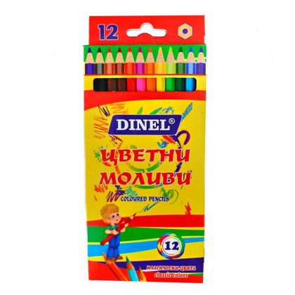 Цветни моливи Dinel Шестоъгълни