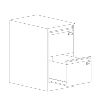Шкаф за висящи папки Malow File Locker SZK101E Единичен с 2 чекмеджета