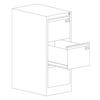Шкаф за висящи папки Malow File Locker SZK201E Единичен с 3 чекмеджета