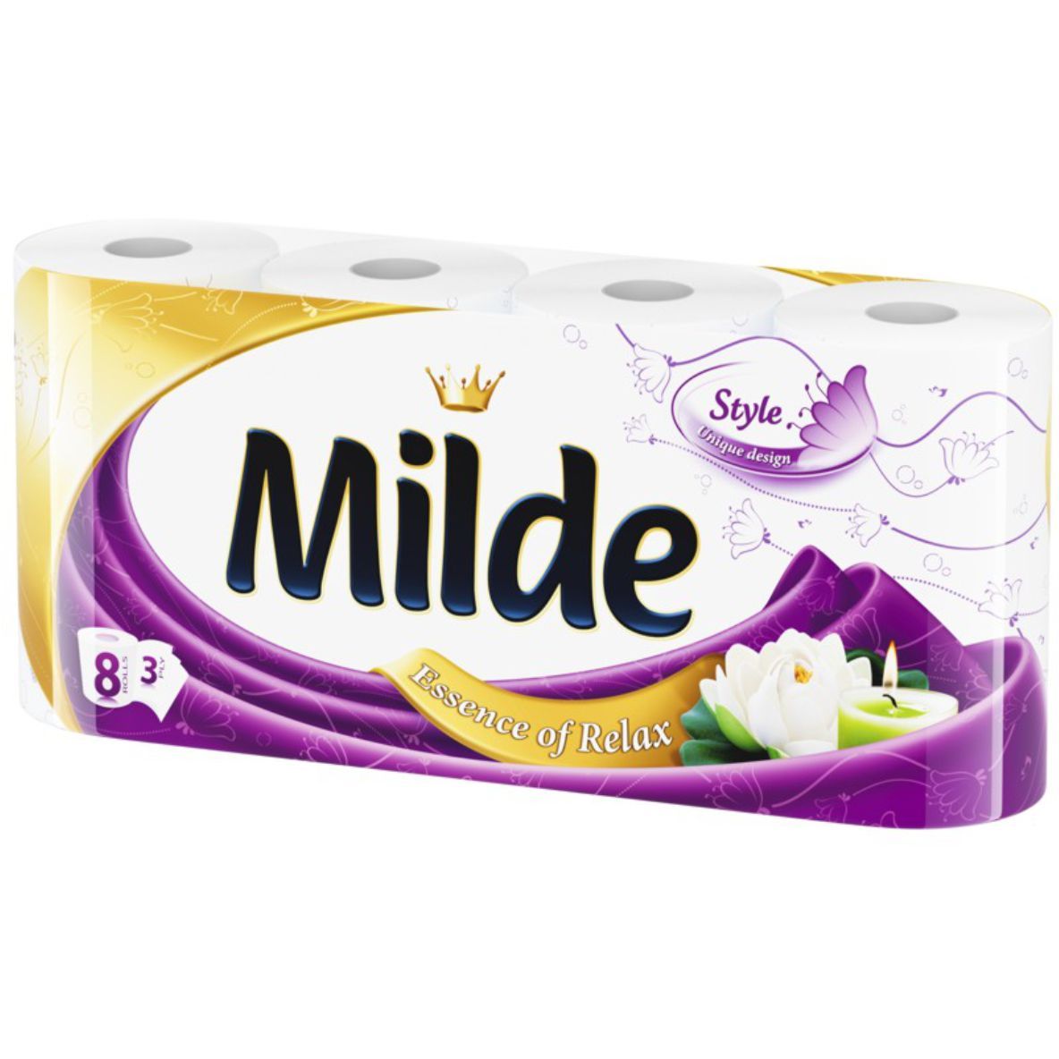 Тоалетна хартия Milde Лилава 8 броя