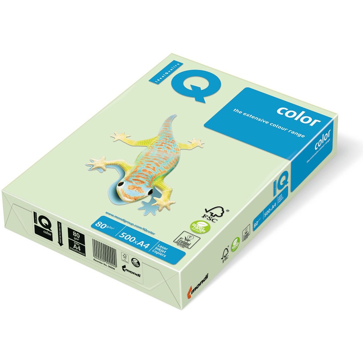 Хартия IQ Color A4 зелен GN27 500л