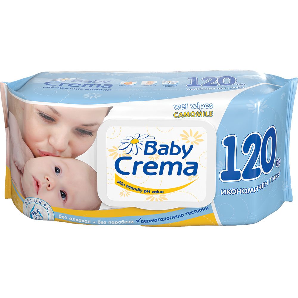 Мокри кърпи Baby Crema капак оп120