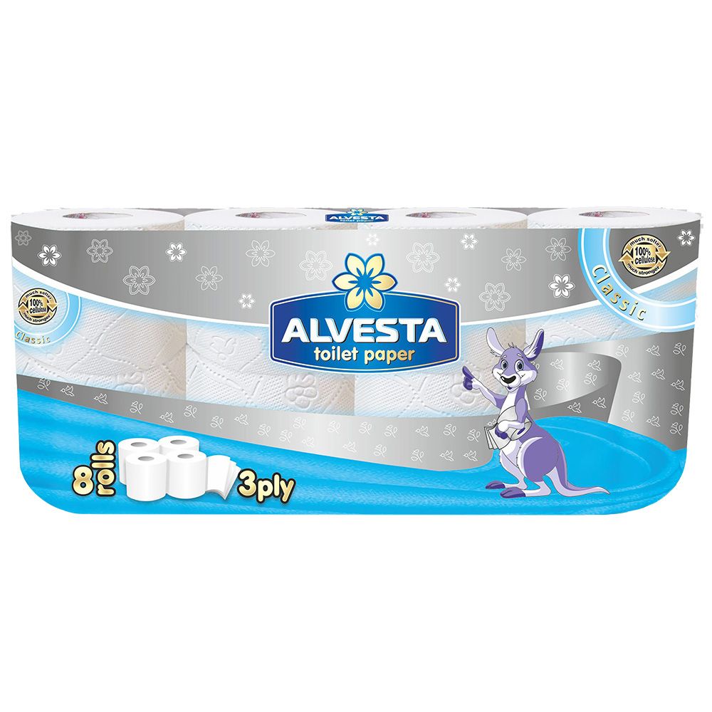 Тоалетна хартия Alvesta Класик 3пл оп8
