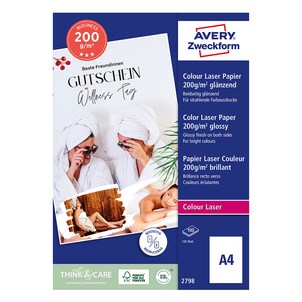Фотохартия Avery гланц A4 200гр 100л